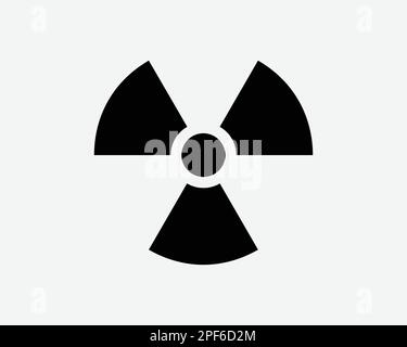 Simbolo di radiazione attenzione pericolo di sicurezza contaminazione radioattiva icona Vector Black White Silhouette Sign Graphic Clipart Illustration Illustration Pictogra Illustrazione Vettoriale