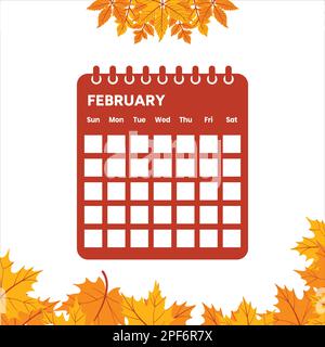 Calendario del mese di febbraio Illustrazione Vettoriale