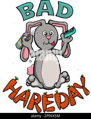 coniglio divertente con giorno di lepre cattivo Illustrazione Vettoriale