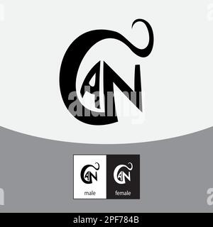 Logo CAN. Colore nero. Gotico - vettore Illustrazione Vettoriale