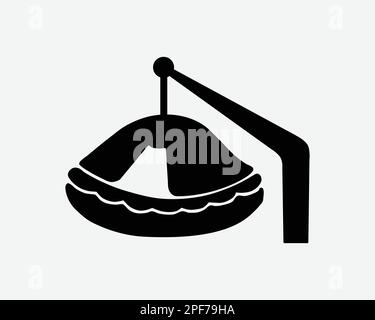 Liferaft Emergency Escape Rescue gonfiabile Collapable Nero Bianco Silhouette segno simbolo icona grafico clipart Illustrazione pittogramma vettore Illustrazione Vettoriale