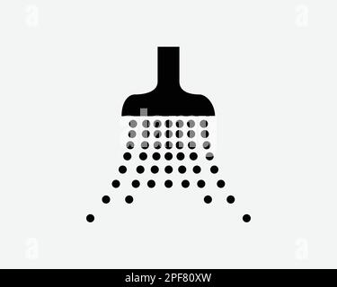 Soffione icona doccia acqua Spray risciacquo acqua rubinetto pioggia Nero Bianco Silhouette segno simbolo icona Vector Graphic Clipart Illustrazione Illustrazione Pittogr Illustrazione Vettoriale