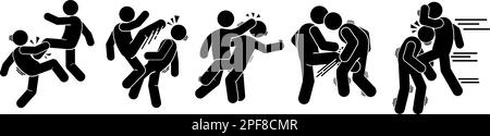 icona le persone stanno combattendo. rapina. battendo. brawl. Illustrazione Vettoriale