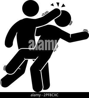 icona le persone stanno combattendo. rapina. battendo. brawl. Illustrazione Vettoriale