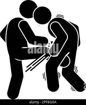 icona le persone stanno combattendo. rapina. battendo. brawl. Illustrazione Vettoriale