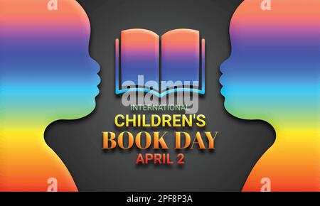 International Children's Book Day. Modello di progettazione per banner, biglietti, poster, volantini Illustrazione Vettoriale