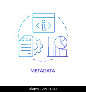 Icona del concetto di gradiente blu dei metadati Illustrazione Vettoriale