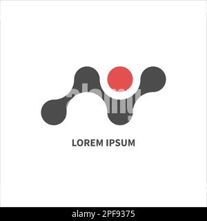 Lettera n, monogramma, pittogramma isolato. Logo tecnologico, lettera digitale n. Illustrazione Vettoriale