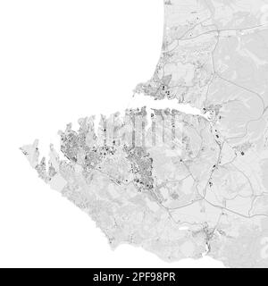 Mappa vettoriale della città urbana di Sevastopol. Illustrazione vettoriale, poster in bianco e nero della mappa Sevastopol in scala di grigi. immagine della mappa stradale con strade, metropolitana Illustrazione Vettoriale