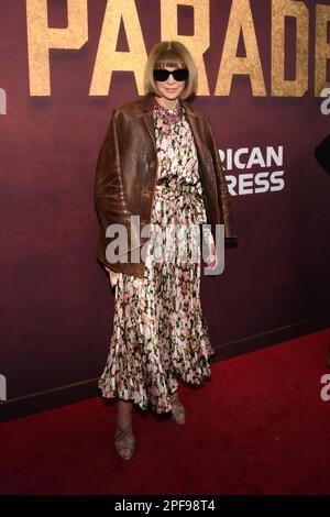 New York, Stati Uniti. 16th Mar, 2023. Anna Wintour partecipa alla serata di apertura del musical 'Parade' di Broadway al Bernard B. Jacobs Theatre di New York, NY, il 16 marzo 2023. (Foto di Efren Landaos/Sipa USA) Credit: Sipa USA/Alamy Live News Foto Stock