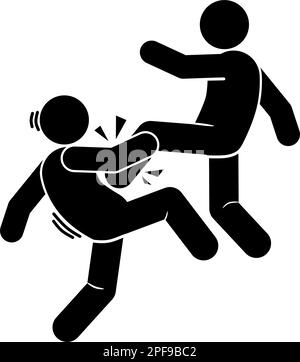 icona le persone stanno combattendo. rapina. battendo. brawl. Illustrazione Vettoriale
