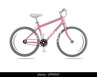 Illustrazione vettore bicicletta isolata su sfondo bianco, illustrazione vettore bicicletta classica. Illustrazione Vettoriale