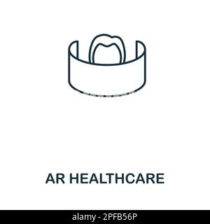 Icona del profilo di AR Healthcare. Elemento semplice della collezione di innovazioni nel settore sanitario. Creative Ar Healthcare linea icona per web design, modelli Illustrazione Vettoriale