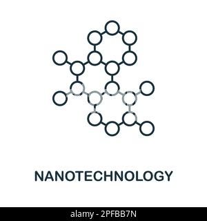 Nanotachnology contorno icona. Elemento semplice della collezione di innovazioni nel settore sanitario. Icona della linea di Nanotachnology creativa per il web design, modelli Illustrazione Vettoriale