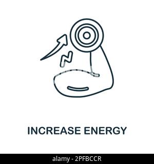 Icona aumenta linea energia. Monocromatico semplice aumento energia icona contorno per modelli, web design e infografica Illustrazione Vettoriale