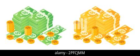 Pacchetto denaro e monete in dollari di Singapore Illustrazione Vettoriale