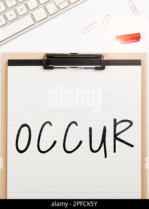 Viene visualizzato il simbolo di testo. Vetrina aziendale, in particolare di incidenti e altri eventi imprevisti che si verificano Foto Stock