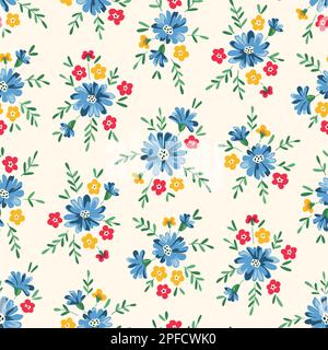 Delicato Chintz Romantic Meadow Wildflowers modello senza cuciture vettore Illustrazione Vettoriale