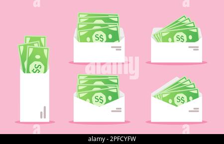 Denaro in dollari di Singapore in busta Illustrazione Vettoriale