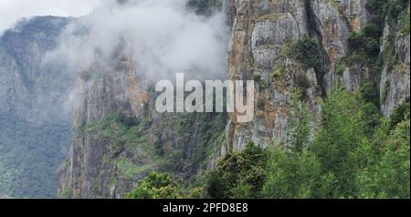 paesaggio panoramico, bella vista delle colline palani (parte delle montagne ghats occidentali) a kodaikanal collina stazione a tamilnadu, india meridionale Foto Stock