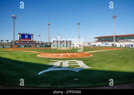 16 MARZO 2023, Lakeland FL USA; Una visione generale del campo durante una partita di allenamento primaverile della MLB tra le Detroit Tigers e i Philadelphia Philli Foto Stock