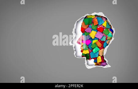 Autismo spettro disturbo Aautistic consapevolezza giorno come un concetto di salute mentale e di sviluppo sociale di educazione. Foto Stock