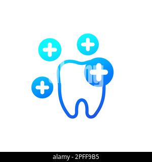 minerali per denti sani icona sul bianco Illustrazione Vettoriale