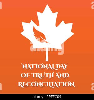 Giornata nazionale della verità e della riconciliazione banner creativo moderno, design concept, post sui social media con testo bianco su sfondo arancione Illustrazione Vettoriale