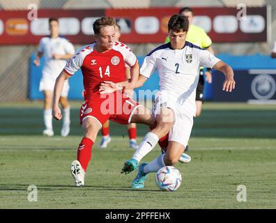 Ness Ziona, Israele. 26th maggio, 2022. Ness Ziona, Israele, 26th 2022 maggio: Azione durante la partita di calcio del Campionato UEFA U17 tra Danimarca e Serbia allo Stadio Nes Tzona di Ness Ziona, Israele. (Alain Schieber/SPP) Credit: SPP Sport Press Photo. /Alamy Live News Foto Stock