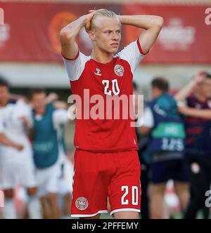 Ness Ziona, Israele. 26th maggio, 2022. Ness Ziona, Israele, 26th 2022 maggio: Azione durante la partita di calcio del Campionato UEFA U17 tra Danimarca e Serbia allo Stadio Nes Tzona di Ness Ziona, Israele. (Alain Schieber/SPP) Credit: SPP Sport Press Photo. /Alamy Live News Foto Stock