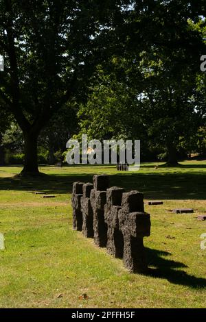 Cimitero di guerra tedesco la Cambe. Vicino a Bayeux. Dipartimento Calvados. Normandia. Francia. Foto Stock