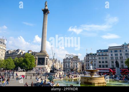Londra, Regno Unito - 23 maggio 2018 : Vista panoramica di Trafalgar Square a Londra UK Foto Stock