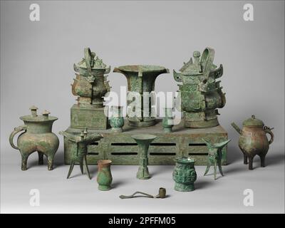 Set altare, dinastia Shang-dinastia Zhou occidentale (1046–771 a.C.), Data fine 11th ° secolo a.C. Foto Stock