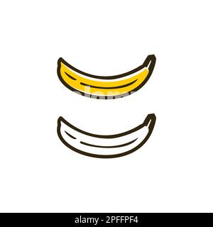 Design con logo a banana. Icona Banana Line. Illustrazione del vettore a banana Illustrazione Vettoriale