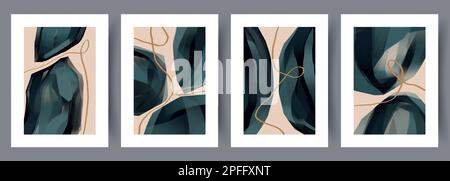 Disegno astratto figure moderne muro art stampa Illustrazione Vettoriale