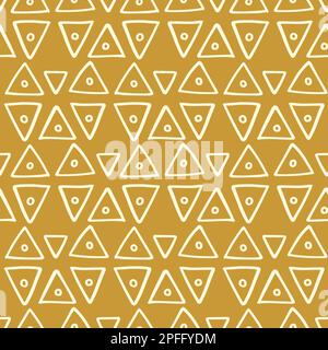 Modello etnico senza giunture, sfondo ornamentale infinito tribale africano Illustrazione Vettoriale
