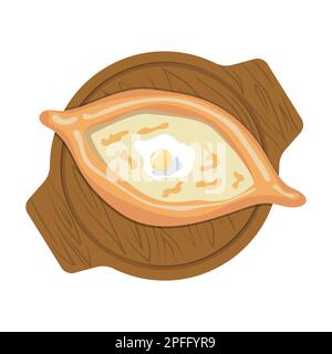 Khachapuri. Illustrazione vettoriale su sfondo bianco. Illustrazione Vettoriale