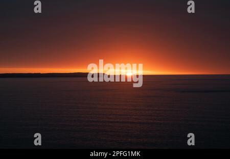 Sunset, Tintagel, Cornovaglia, Regno Unito Foto Stock