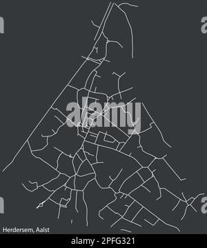 Mappa stradale del COMUNE di HERDERSEM, AALST Illustrazione Vettoriale