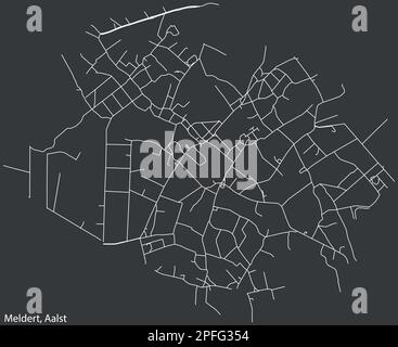 Mappa stradale del COMUNE di MELDERT, AALST Illustrazione Vettoriale