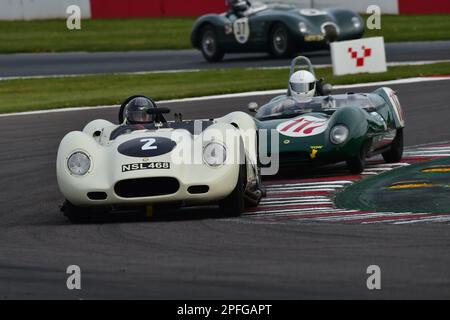 Richard Hudson, Stuart Morley, Lister Knobbly, Ian Dalglish, Lotus 17, RAC Woodcote Trophy & Stirling Moss Trophy per le vetture sportive pre ’56 e pre ’61, a Foto Stock