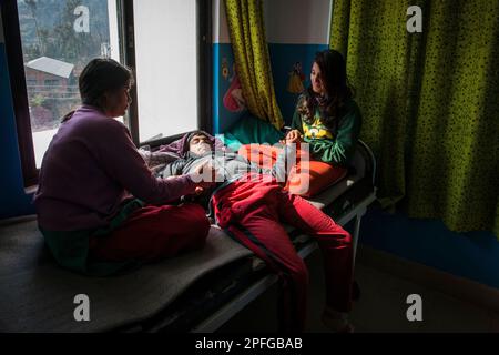 Il Nepal, Sangha, lesioni del midollo spinale il Centro di Riabilitazione Foto Stock