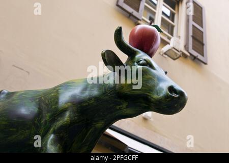 Guglielmo Tell, tradizionale mucca, Lugano, Svizzera Foto Stock