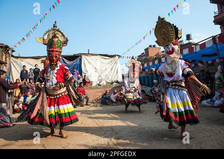 Il Nepal; Bhaktapur, Folclore Foto Stock