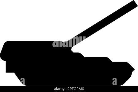 Sistema di artiglieria semovente howitzer icona nero colore vettore illustrazione immagine piatto stile semplice Illustrazione Vettoriale