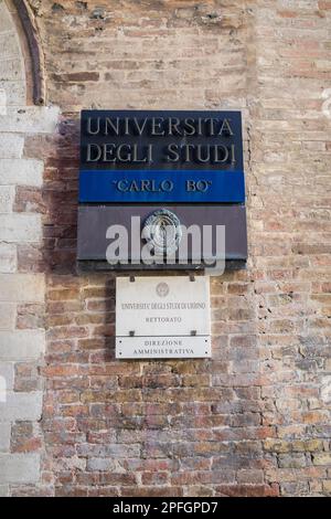 Italia, Urbino, Università Carlo Bo Foto Stock