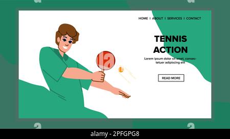 vettore di azione tennis Illustrazione Vettoriale