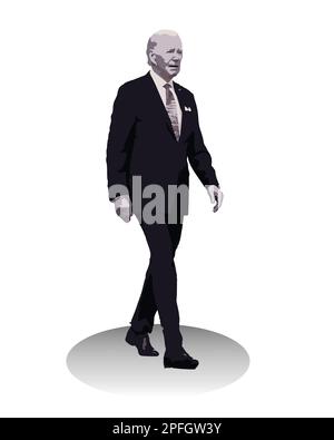 Joe Biden 46th USA Immagine dell'illustrazione President Vector Illustrazione Vettoriale