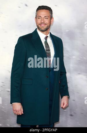 Zachary Levi partecipa alla proiezione speciale britannica di 'Shazam! Fury of the Gods' a Cineworld Leicester Square a Londra. Foto Stock