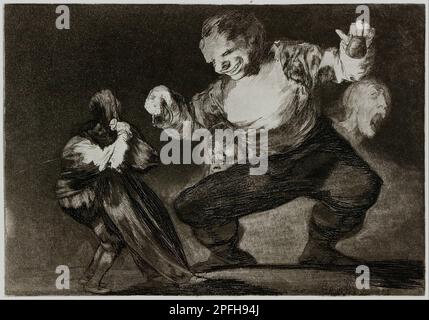 Plate sempliceton 4 della serie 'Los Disparates' (The Follies) dal 1816 al 23 di Francisco de Goya y Lucientes Foto Stock